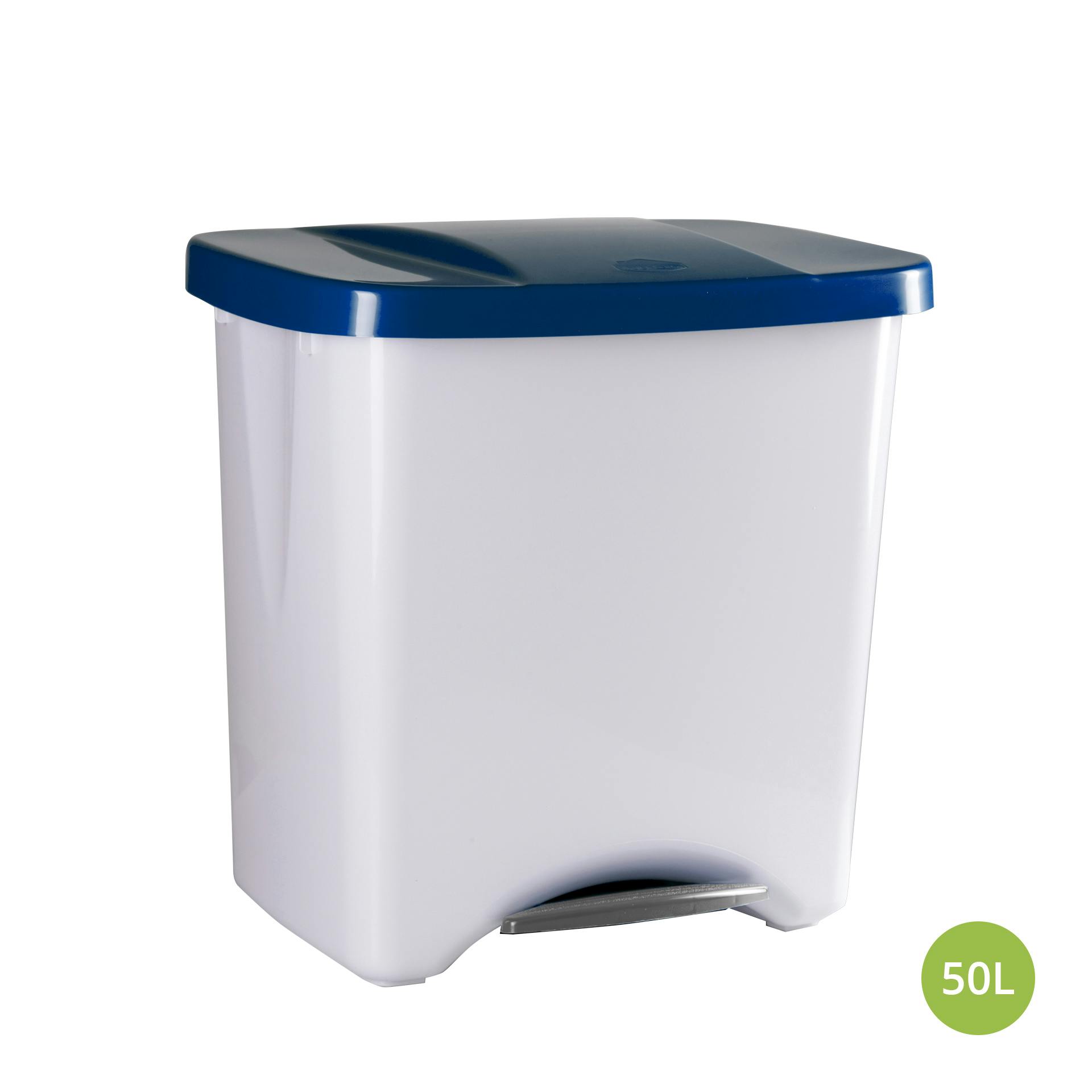 cubo de basura ecológico con pedal color blanco 50 l