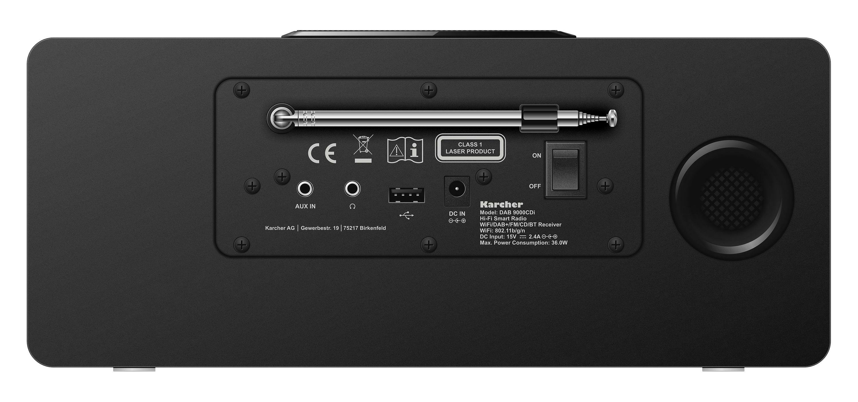 DAB integrierter 9000CDi UKW Marktplatz mit Bluetooth METRO Subwoofer | Internetradio Karcher - DAB+ - / - CD-Player