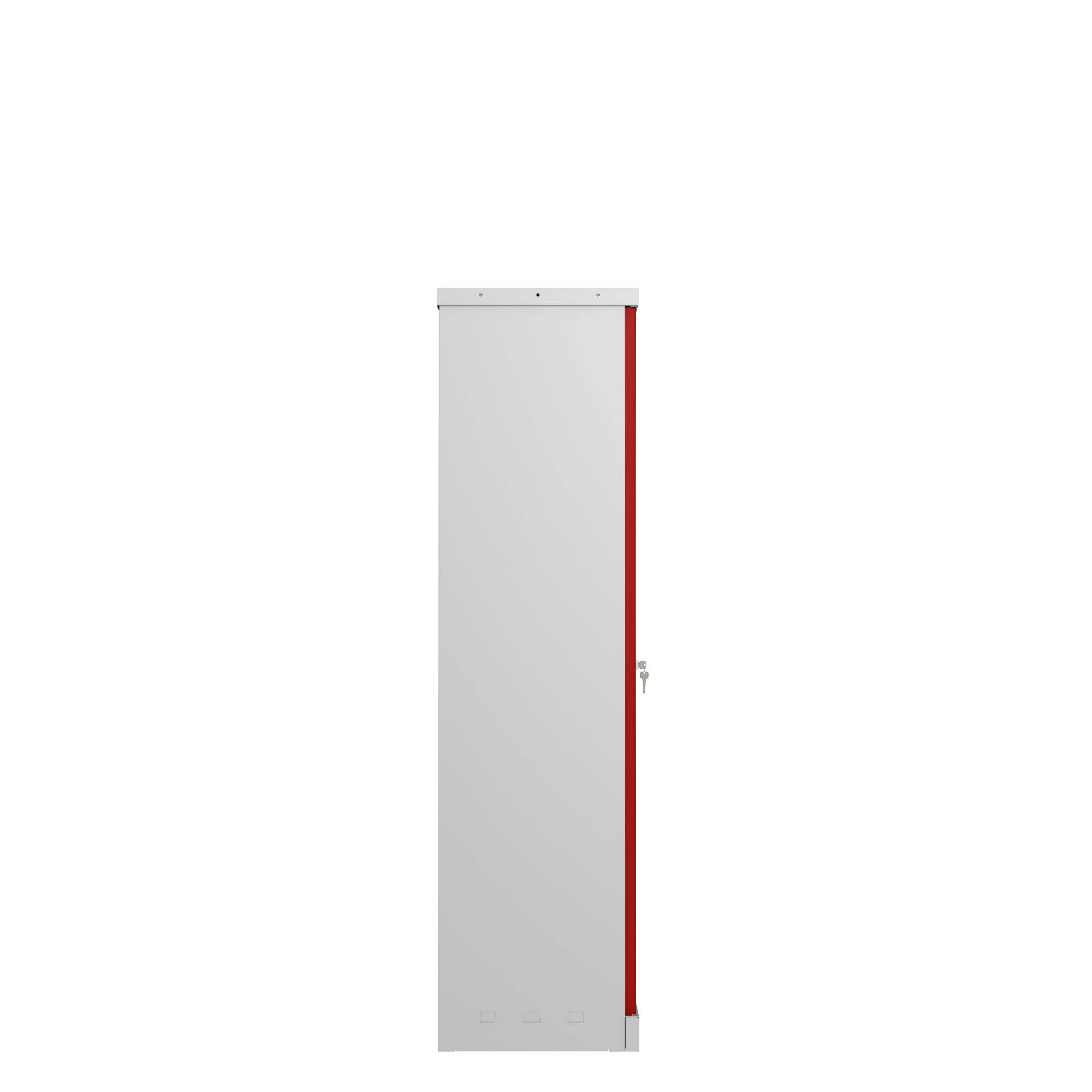 Der Phoenix Aktenschrank SCL1491GRK aus Stahl mit 2 Türen und 3 Regalen,  grauer Korpus und rote Türen mit Schlüsselschloss | METRO Marktplatz