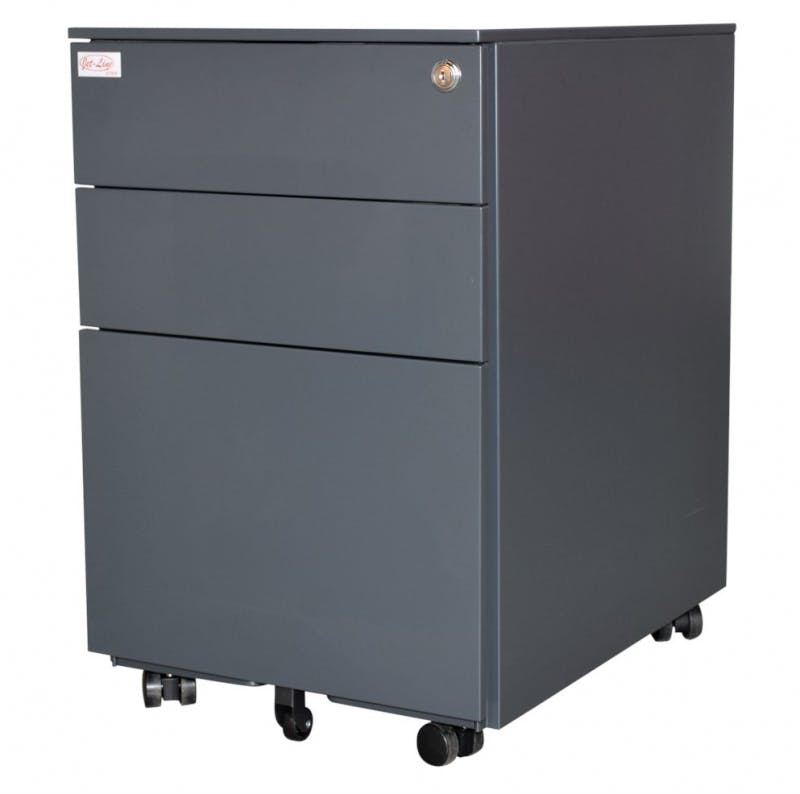 Jet-line Rollcontainer Metall in anthrazit Metallschrank mit Rollen