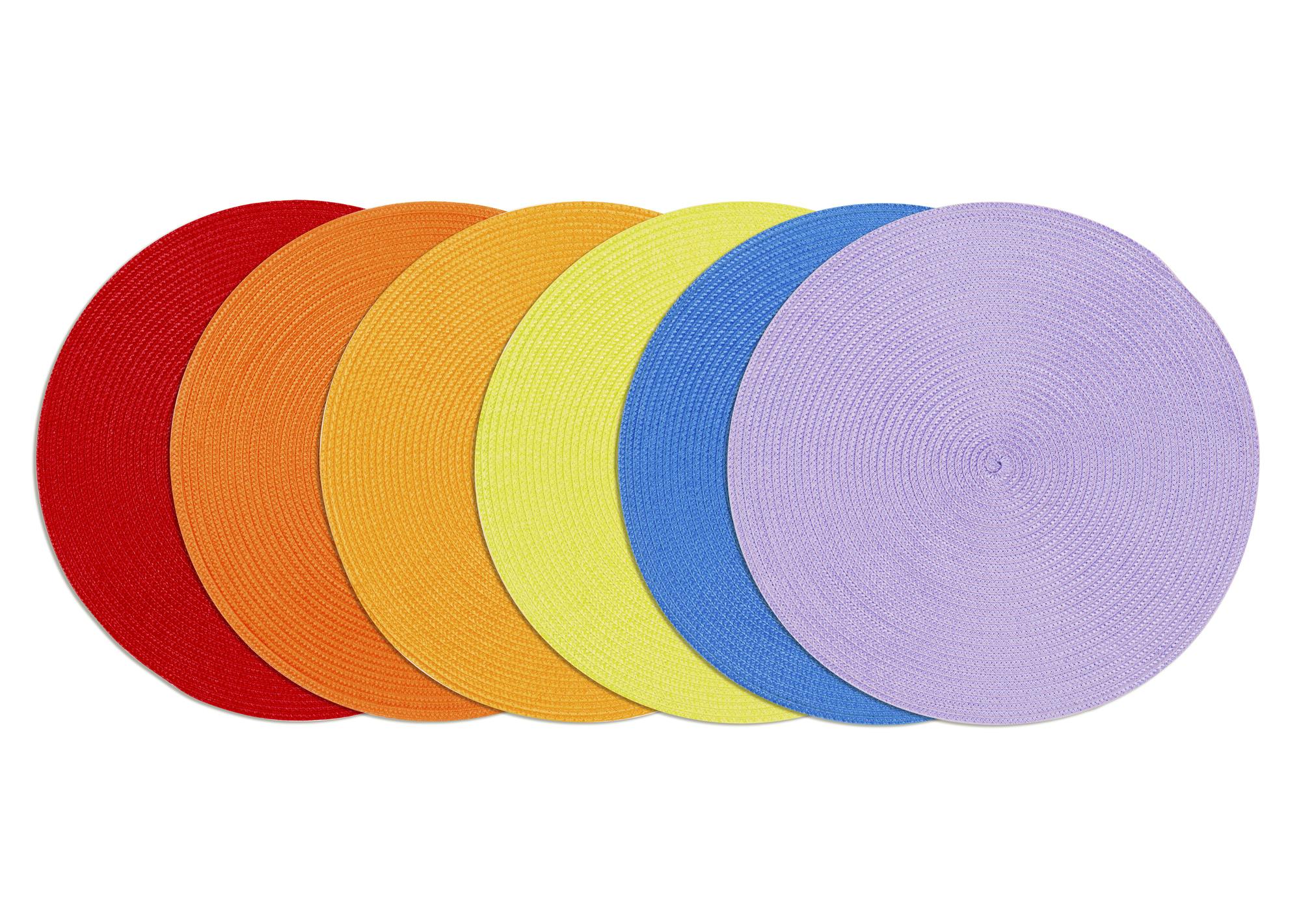 Excelsa Set 6 tovagliette Round in plastica D36 multicolore