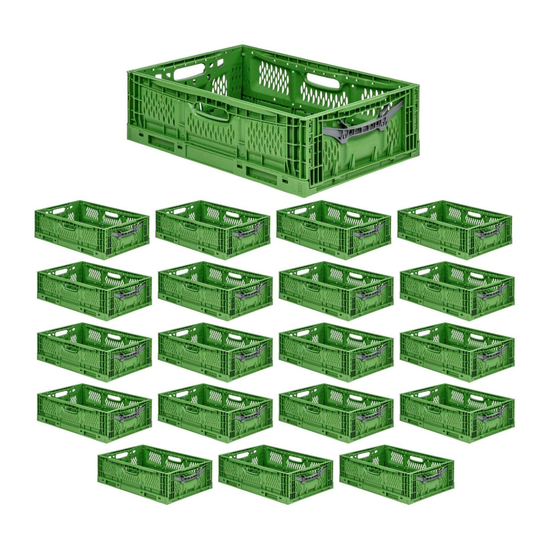 PROREGAL SuperSparSet 20x Stabile Profi-Klappbox Chameleon in  Industriequalität, HxBxT 18x40x60cm, 35 Liter, klappbar, Eurobox  Eurobehälter