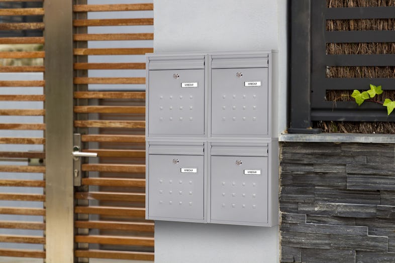 Buzón exterior SBL gris de metal para paquetería correo de pared, SBL, Correos Market