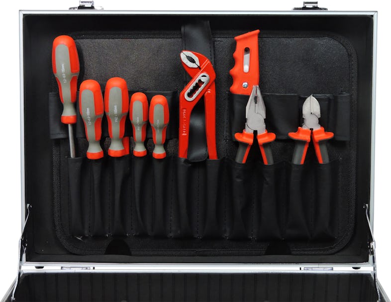 FAMEX - gefüllt bestückt 758-63 Alu Werkzeugkasten mit | 132-tlg. Werkzeug METRO Marktplatz Werkzeugkasten