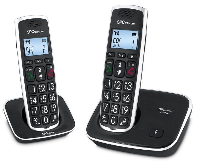 SPC Comfort Kairo Teléfono Fijo Inalámbrico para Mayores Compatible con  Audífonos Negro, PcComponen