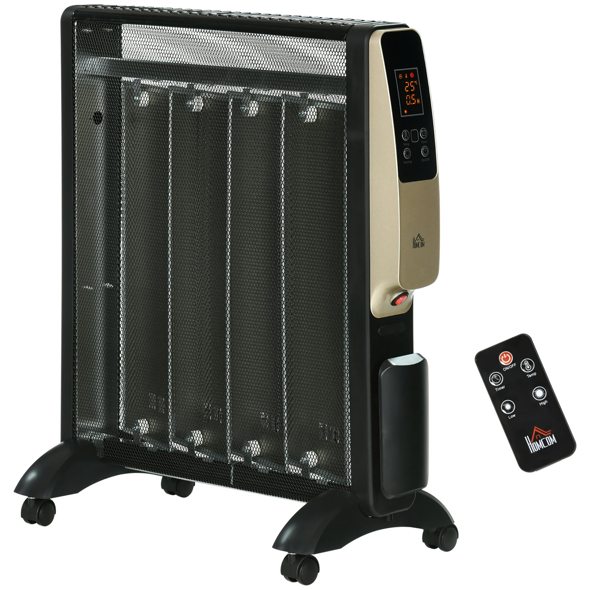 Calefactor Bajo Consumo, Con Control Remoto Pantalla Led Calefactor  Portátil, Oscilación 80° Temporizador 8H Ventilador Calefactor Torre