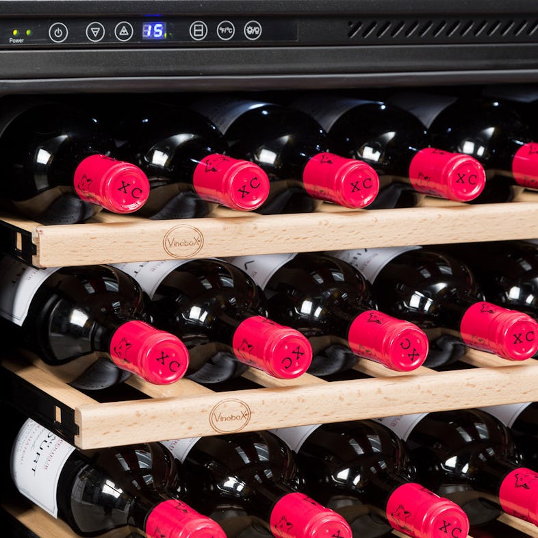Vinoteca Vinobox 24 Pro 24 botellas, de 5 °C a 18 °C, 85 W, 5 baldas de  madera extraíble