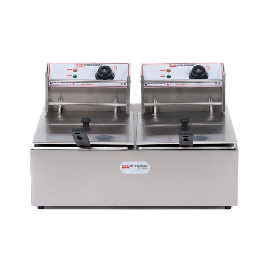 Friggitrice Elettrica CROSSON Doppio Serbatoio 12L 6000W - Acciaio Inox, Scarico Olio - Foto 9