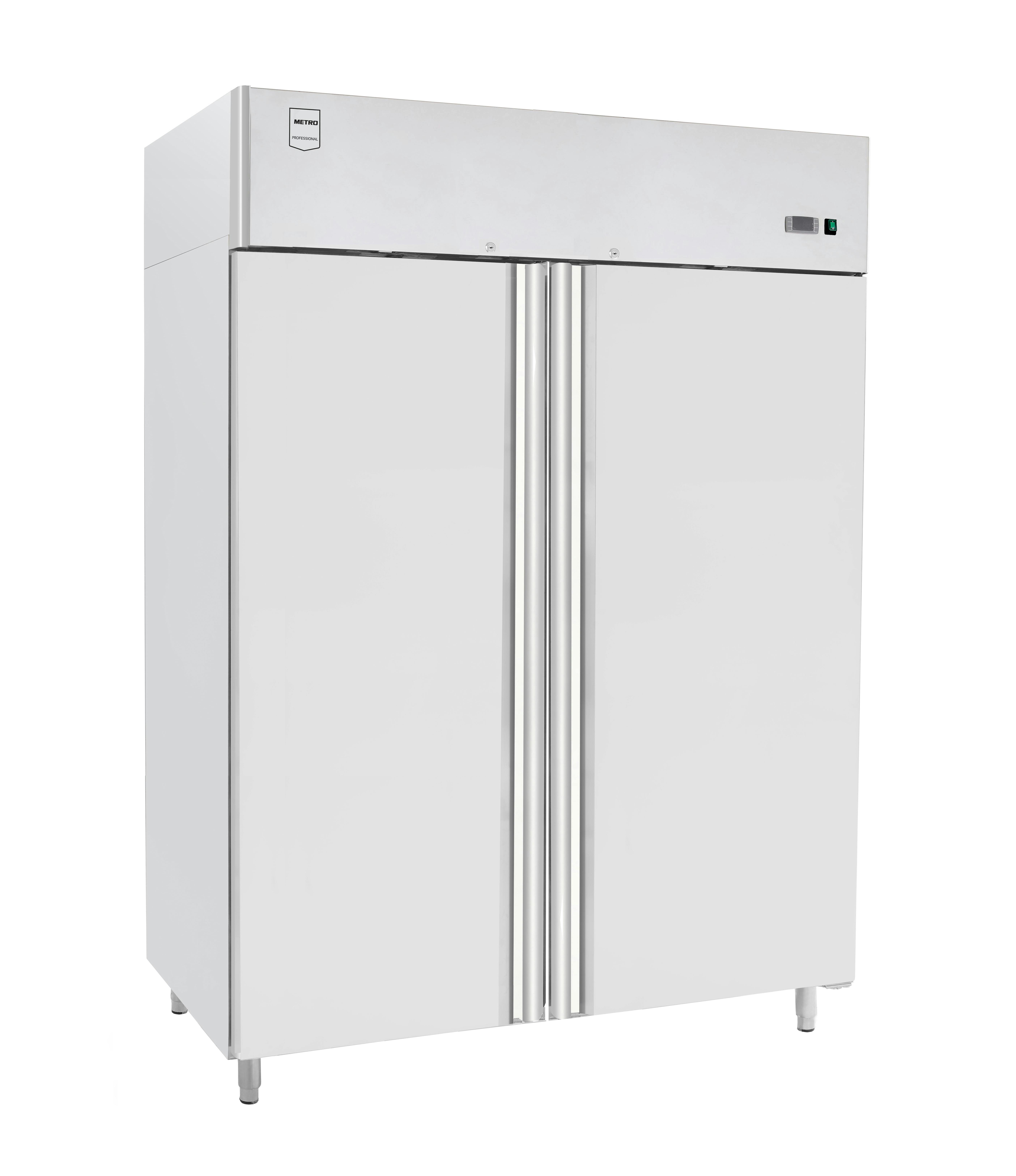 METRO Professional Kühlschrank GRE1400, Edelstahl, 131.4 x 80.5 x 206.5 cm,  940 L, Luftkühlung, 350 W, mit Schloß, silber