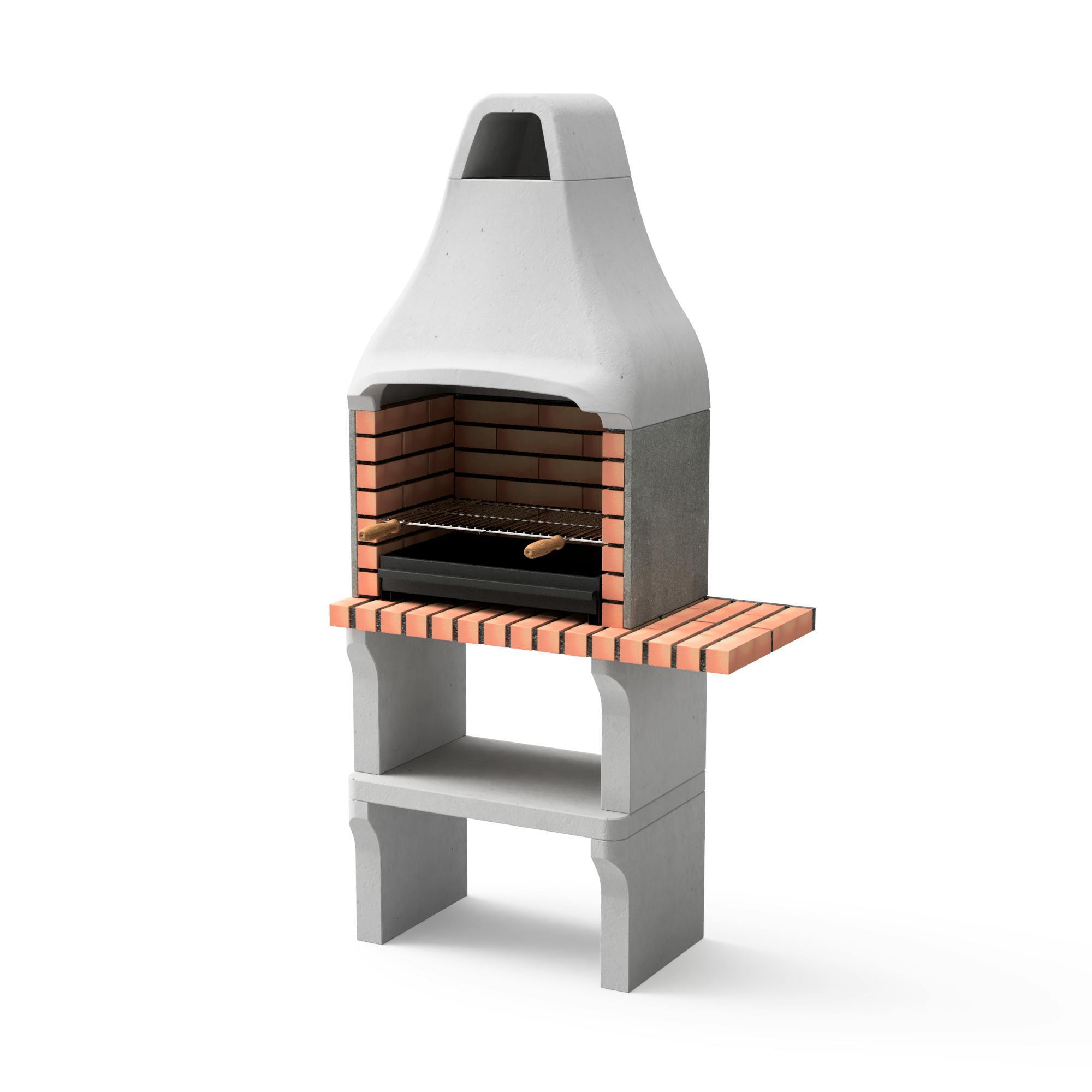Barbecue New Iberia XL avec 1 mini latérale en brique orangée
