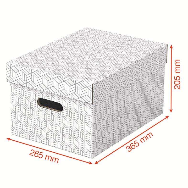 Pack 3 cajas de almacenaje grandes (510x355x305mm), gris.
