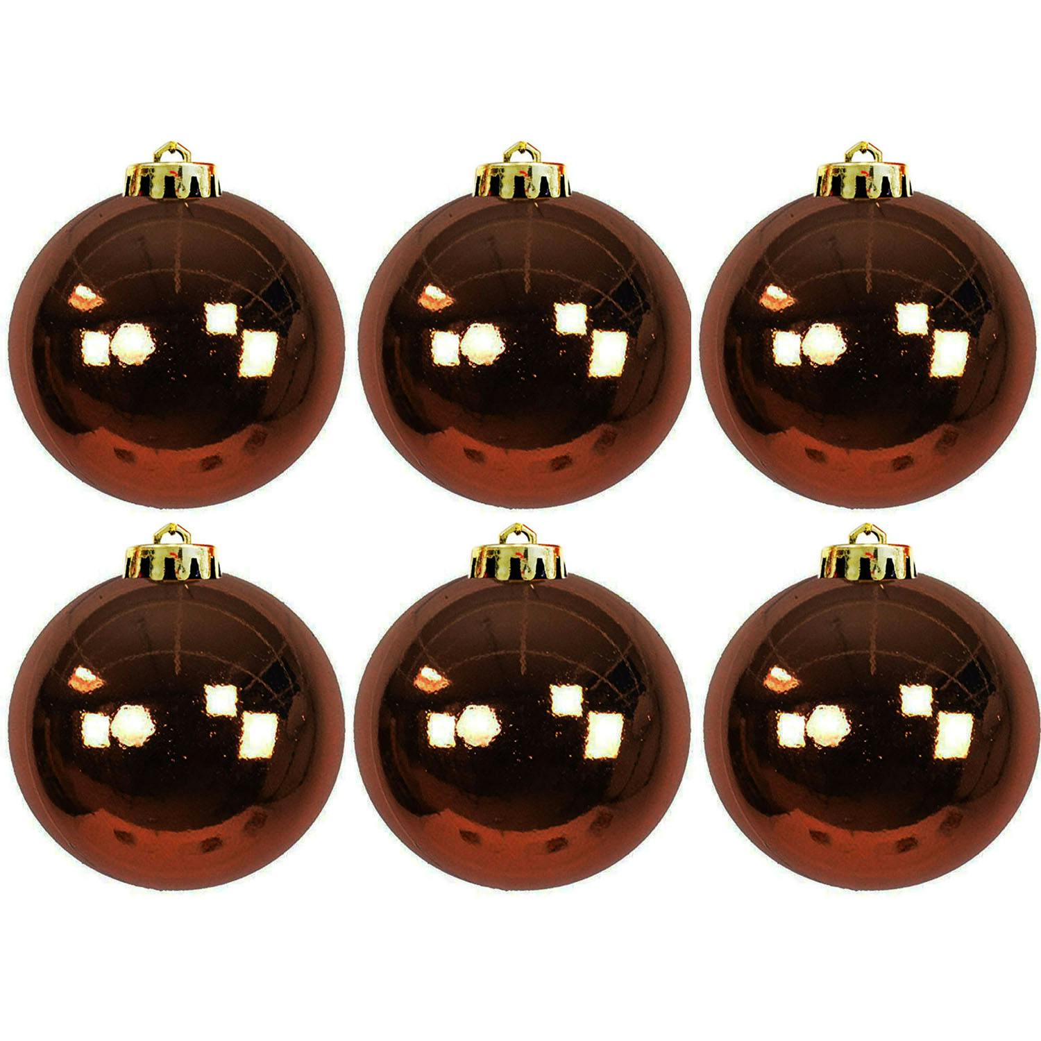 6 Stück XL Weihnachtsbaumkugeln Christbaumkugeln Braun Ø 15cm METRO Marktplatz