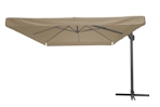 METRO Professional Parasol/ Sombrilla, 300 x 300 x 250 cm, protección UV, rotación 360°, con volante/faldones, beige