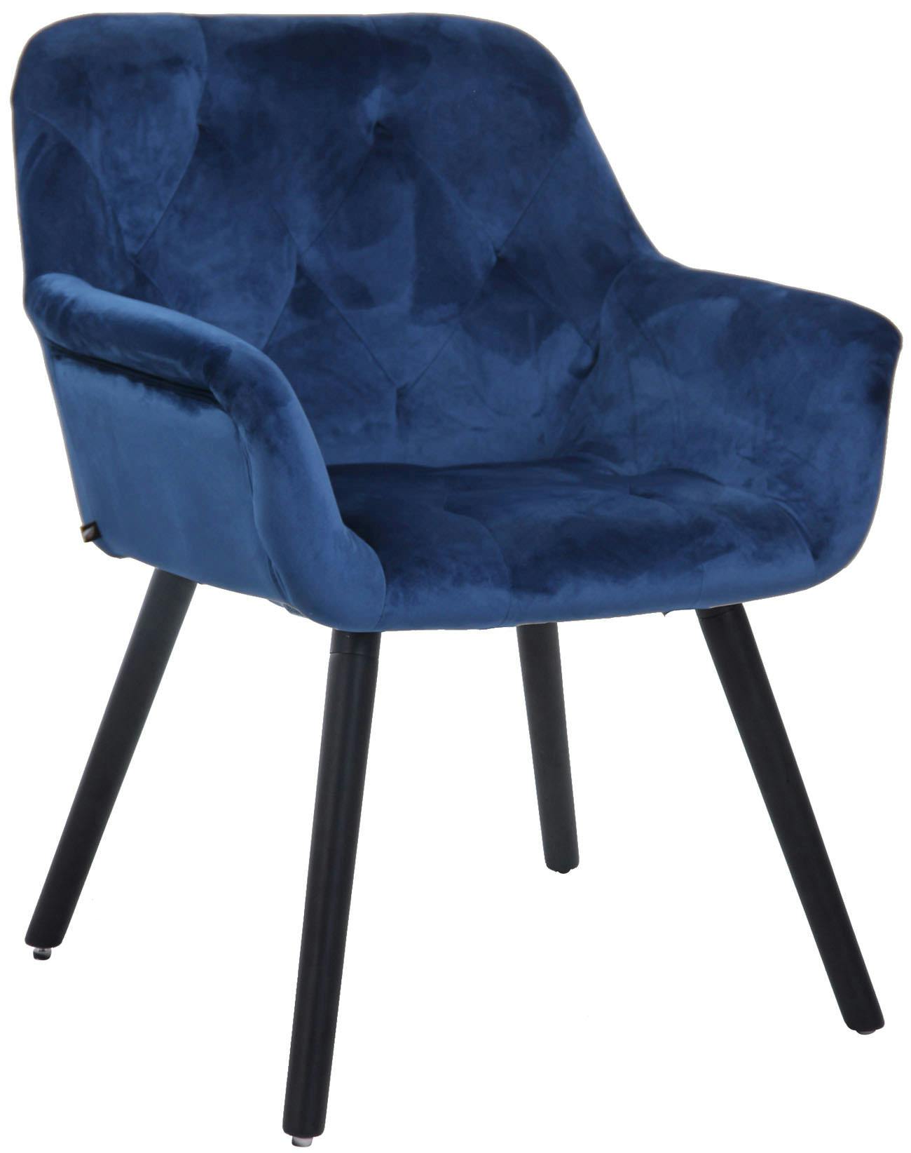 Esszimmerstuhl Cassidy Samt schwarz blau | METRO Marktplatz