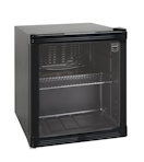 METRO Professional Mini-Kühlschrank GPC1046 mit Glastür, Glas / Edelstahl, 43 x 48 x 51.5 cm, 46 L, Umluftkühlung, schwarz