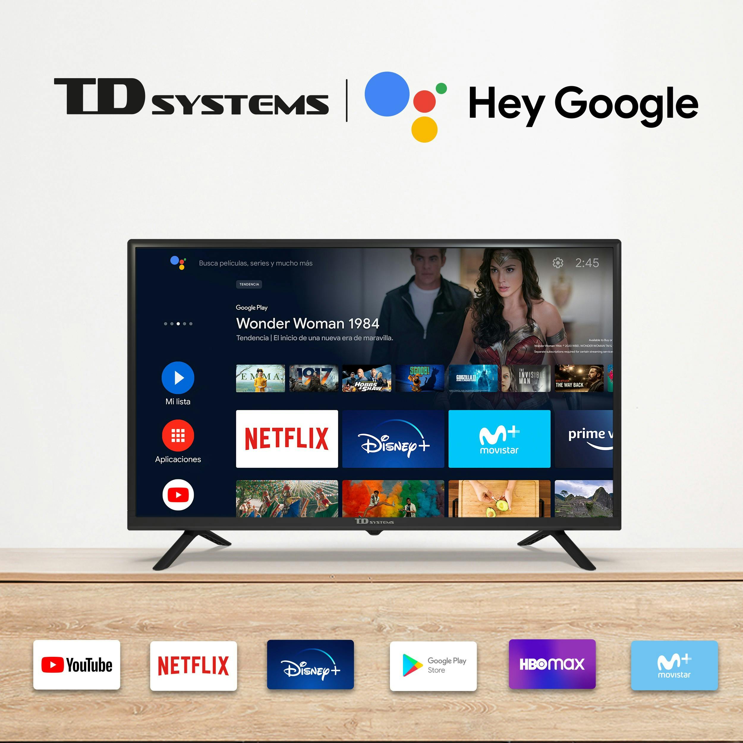 Smart TV 32 pulgadas HD Hey Google Official Assistant con control por voz.  Televisor Android 11 - TD Systems PRIME32C15GLE