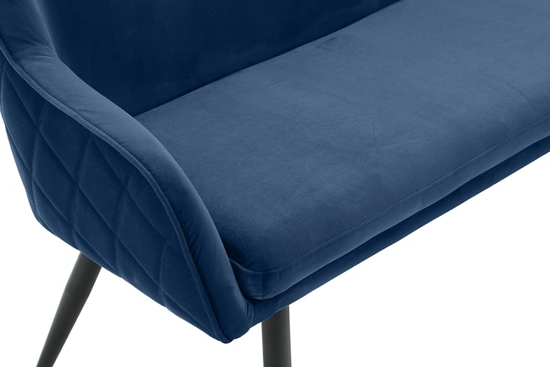 SalesFever Sitzbank | mit 85 Marktplatz | Armlehnen | x 61 schwarz blau, cm Rückensteppung METRO T | H Samt, 160 und x Metall B 