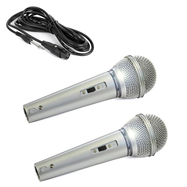 YUNDAP Microphones Dynamiques Câblés, Micros Portables Professionnels avec  Câble de 10 Pieds avec Prise Micro 1/4 pour Chanter, Discours, Mariage,  Scène 