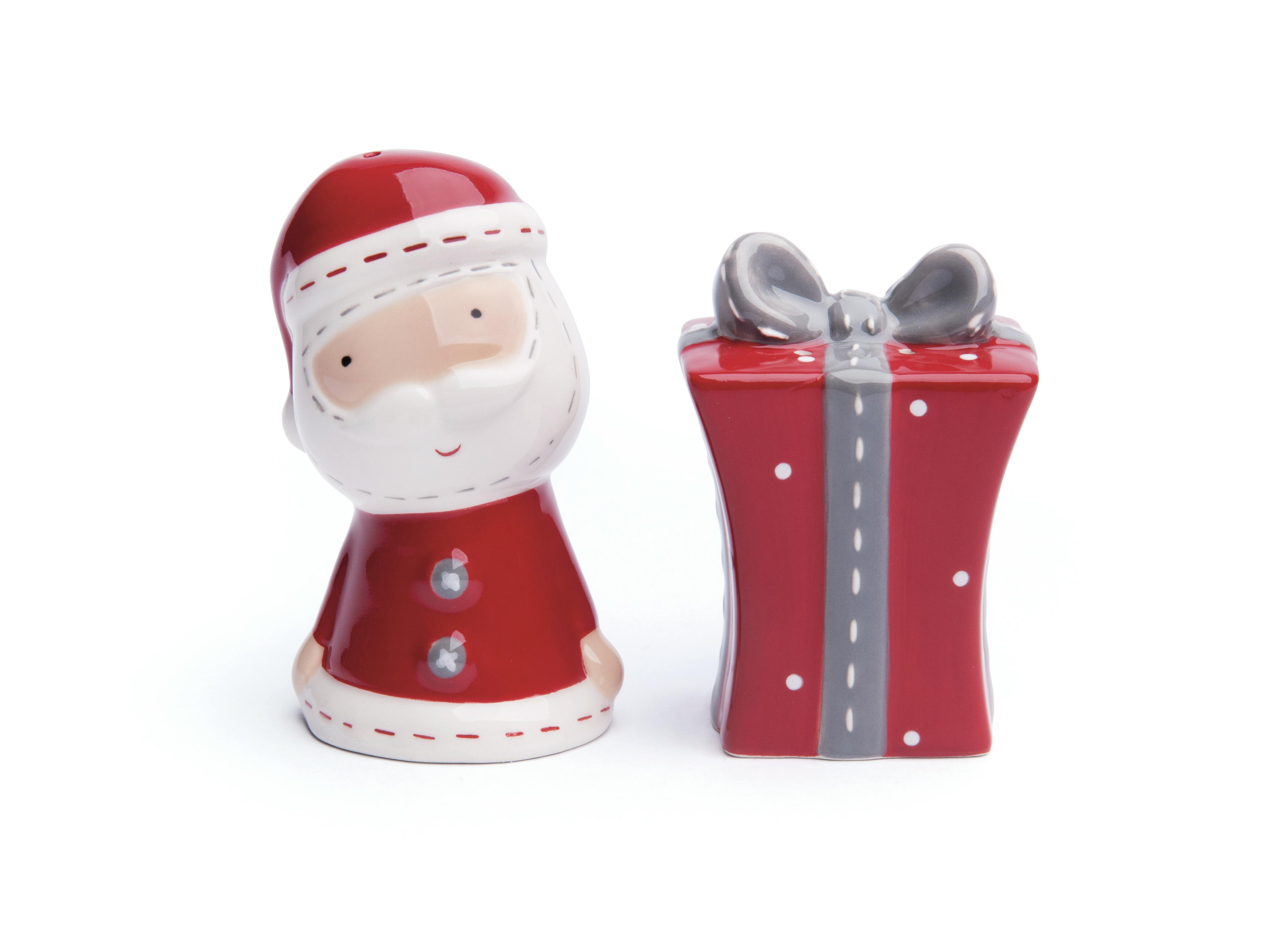 Excelsa set sale/pepe Santa Claus ceramica 8xH3,5x5 cm rosso