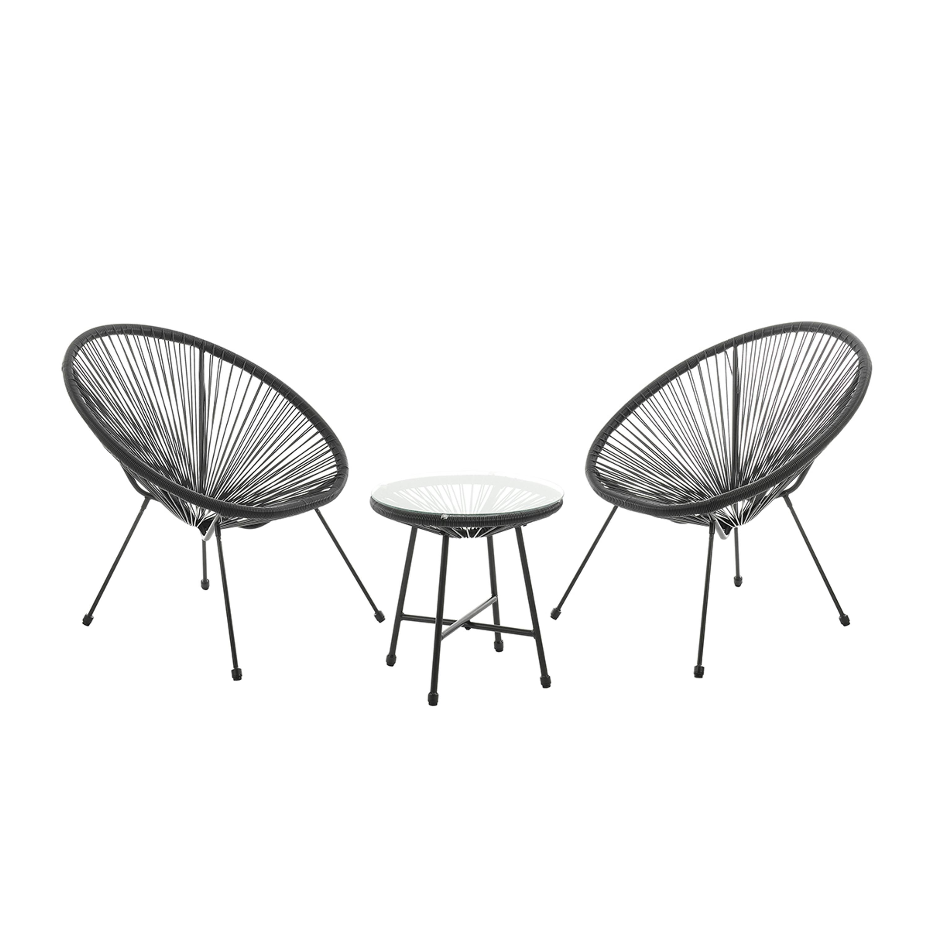 SVITA BALI Balkon Möbel Set Lounge Garnitur Relax Egg-Chair Flecht-Design 