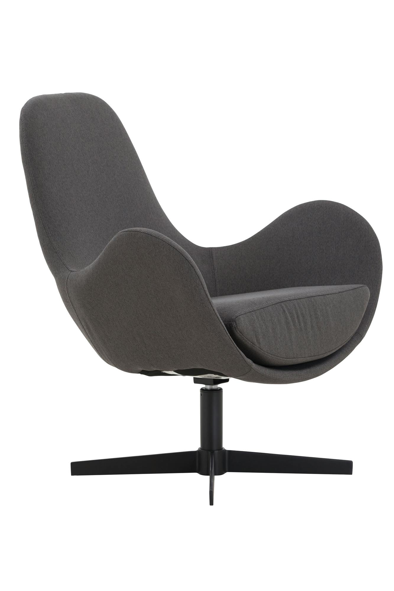 SalesFever Polster-Sessel | mit | | H Gestell | | Textil 69 Marktplatz 85 Drehfunktion 72 dunkelgrau-schwarz Metall METRO x | B cm x T Bezug