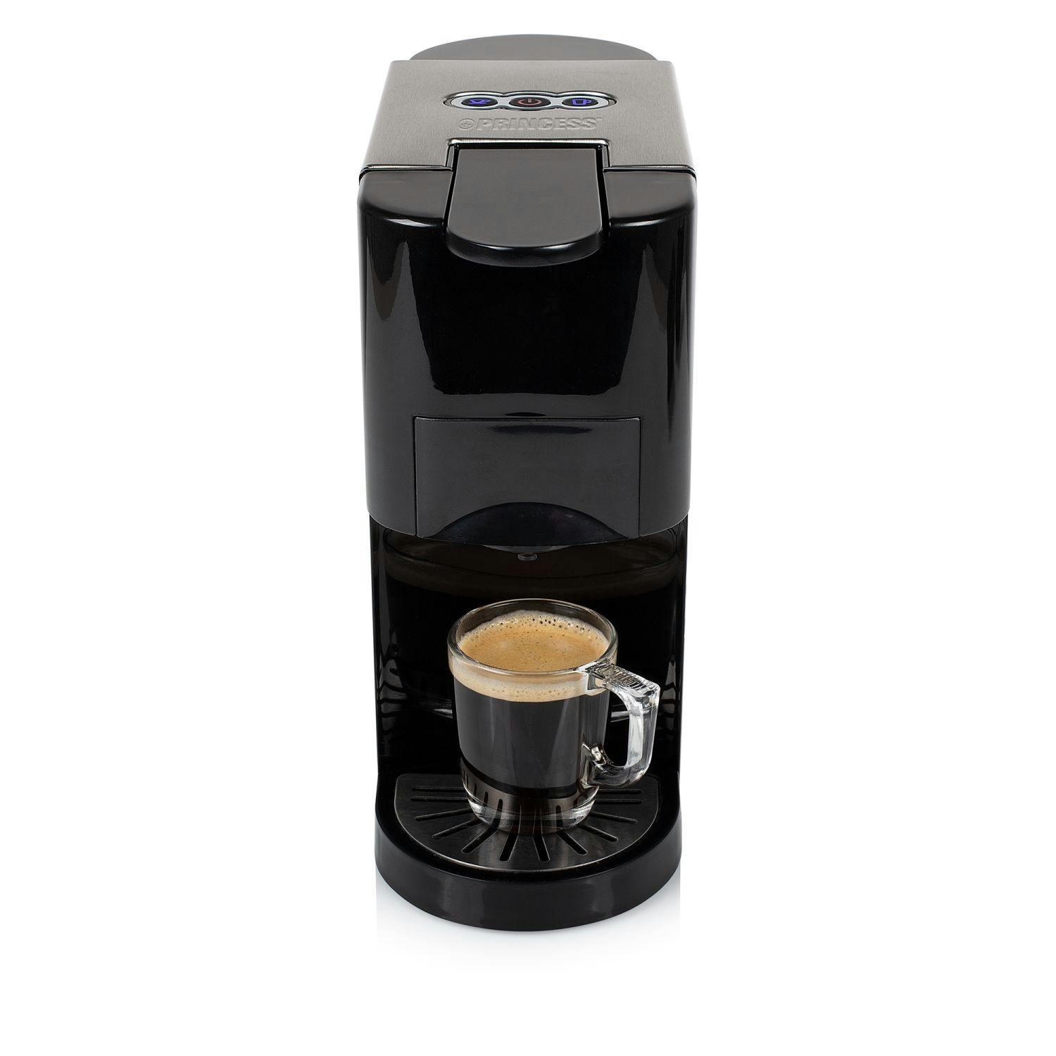 Princess Máquina de café multicápsulas con adaptadores para cápsulas  Nespresso, Dolce Gusto, monodosis ESE y café molido, 19 bares de presión