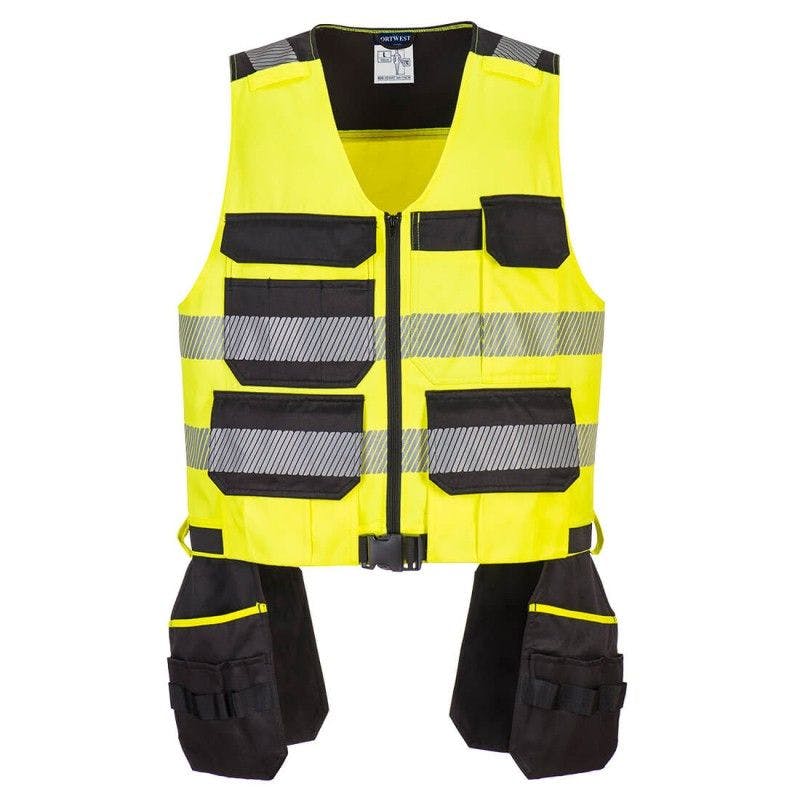 Portwest - Gilet de sécurité multipoches PW3 HV - Orange / Noir - 3XL