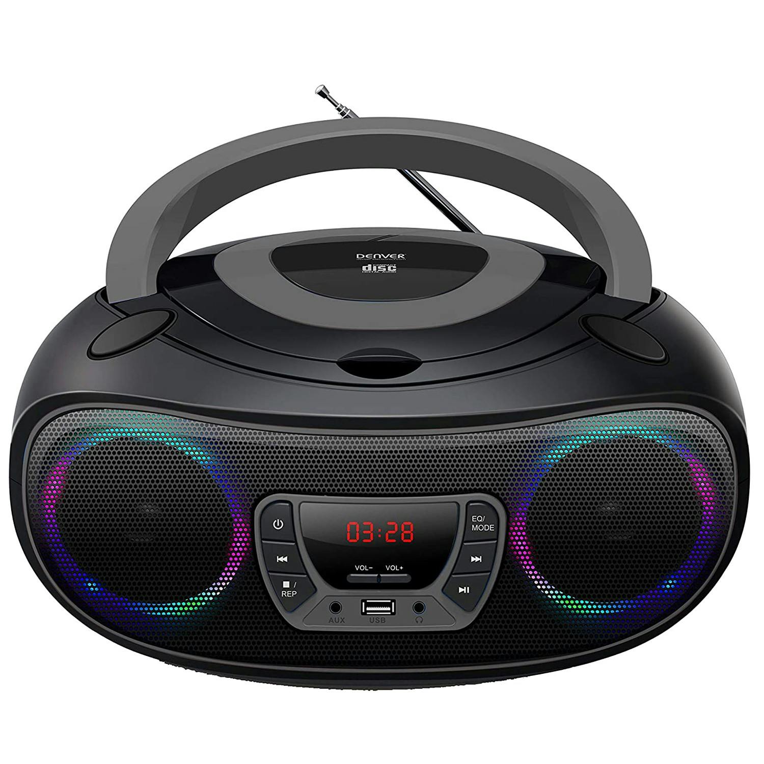 Denver TCL212BT GREY Lecteur de CD Portable Boombox. Radio FM