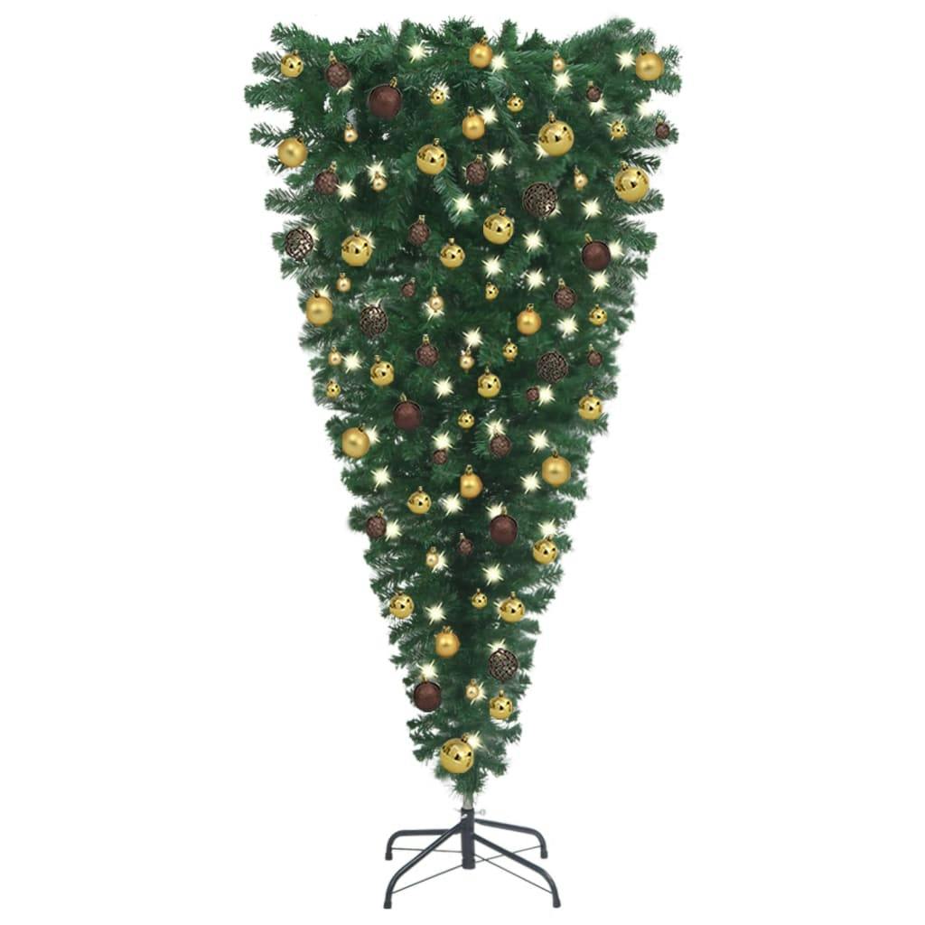 Künstlicher Weihnachtsbaum Kopfüber mit LEDs & Kugeln 210 cm  METRO 