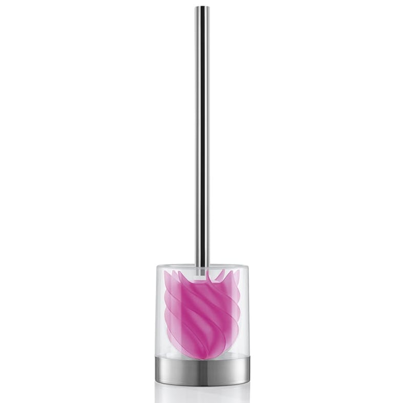 Edelstahl/pink mit transparent/Edelstahl Silikonkopf LOOMAID | WC-Bürste Marktplatz METRO 2er-Set Bürstenhalter -