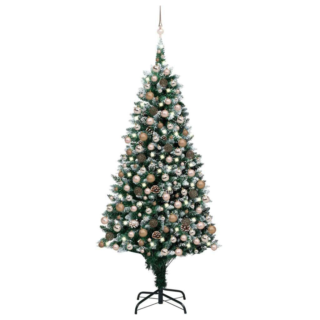 Künstlicher Weihnachtsbaum mit LEDs Kugeln Zapfen 210 cm  METRO Marktplatz
