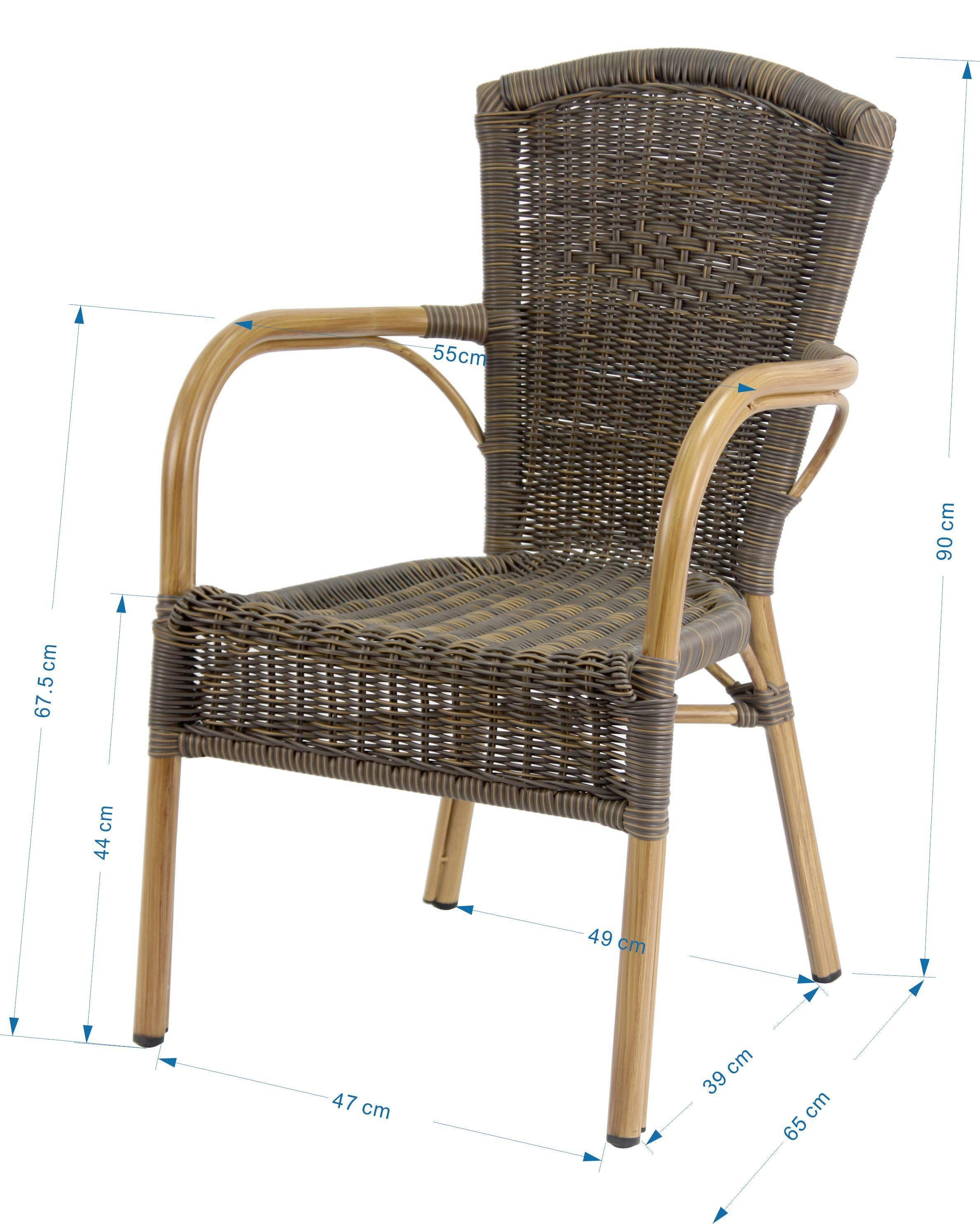 Over het algemeen baseren bewijs METRO Professional terrasstoel Feltre, aluminium/PE-rotan, 56 x 67 x 89 cm,  stapelbaar, weerbestendig, bruin | MAKRO Webshop