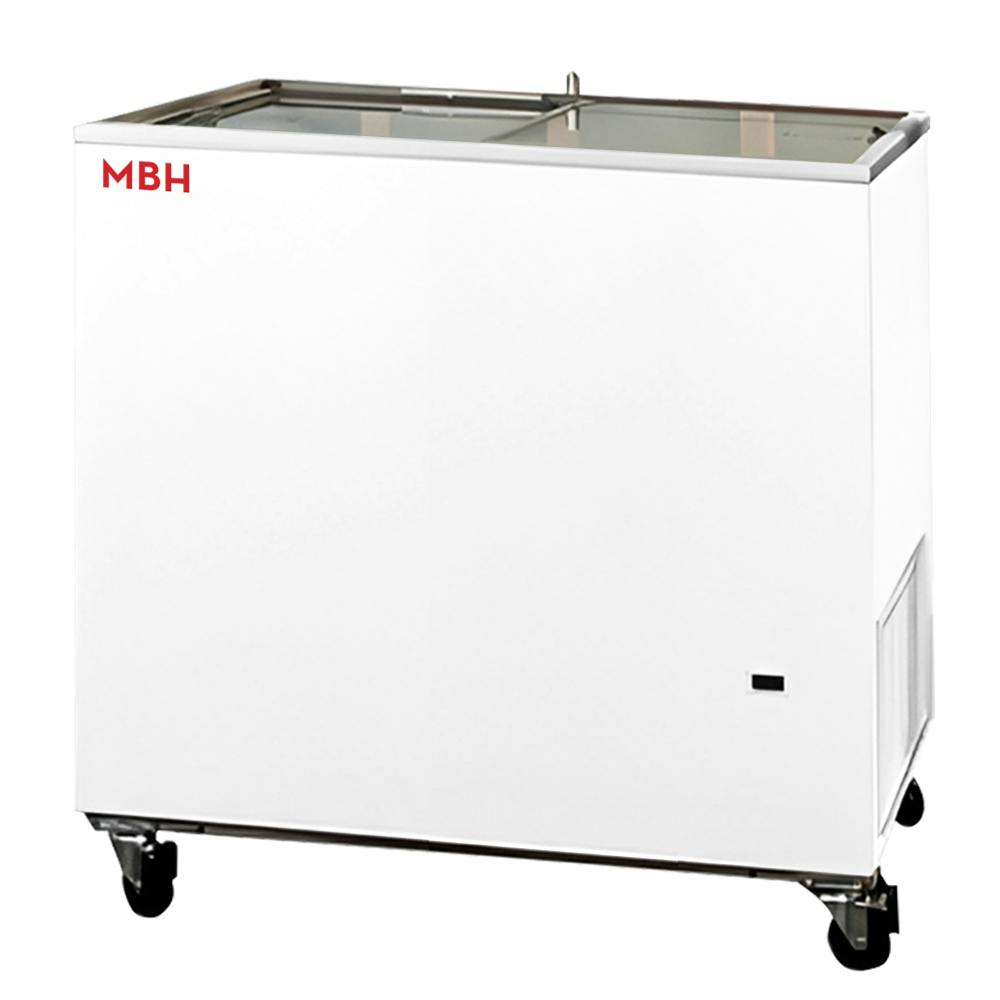 MBH - Arcón congelador horizontal profesional 100cm con puertas de cristal  para hostelería. Congelador horizontal industrial para bar y restaurante.