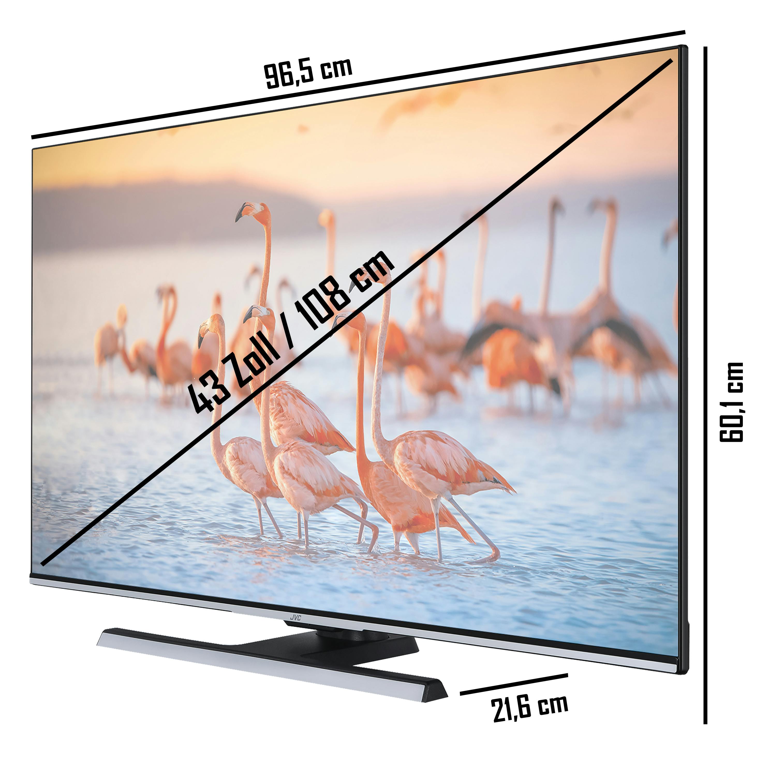 JVC LT-43VU8156 43 Zoll Fernseher Monate / (4K - Ultra Marktplatz 6 inklusive Smart METRO TV | Dolby Built-In) HDR HD, HD+ Alexa Vision, Triple-Tuner