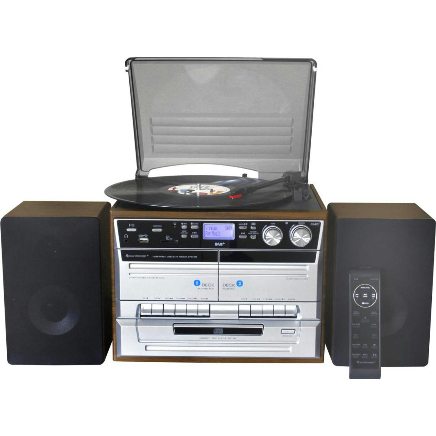 Soundmaster HighLine DAB1000 Stereoanlage HiFi-Anlage DAB+ UKW CD MP3 USB  Bluetooth Streaming Optischer Eingang 75 Ohm Antenne TOSLINK