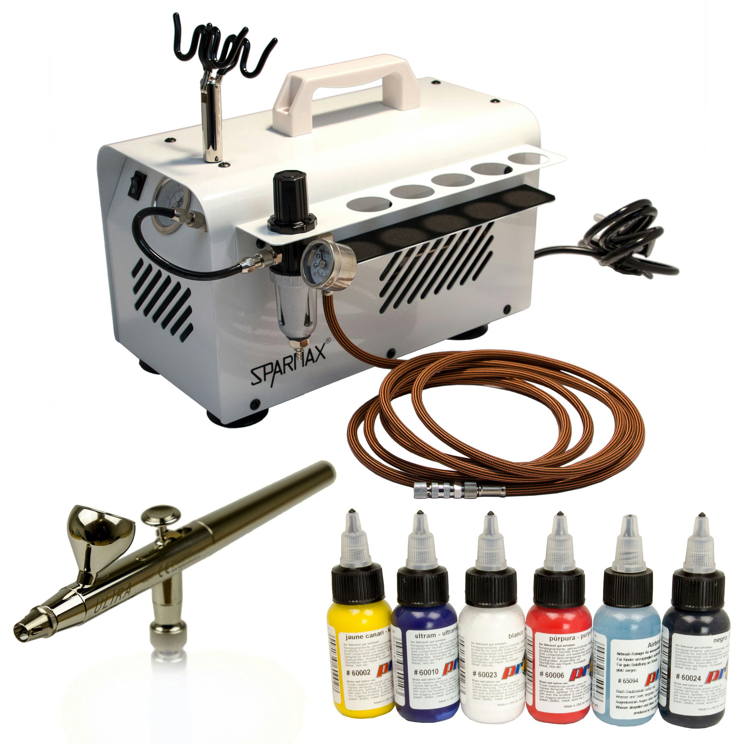 Komplett Airbrush Set Airbrush Pistole Ultra Kompressor Saturn Hansa