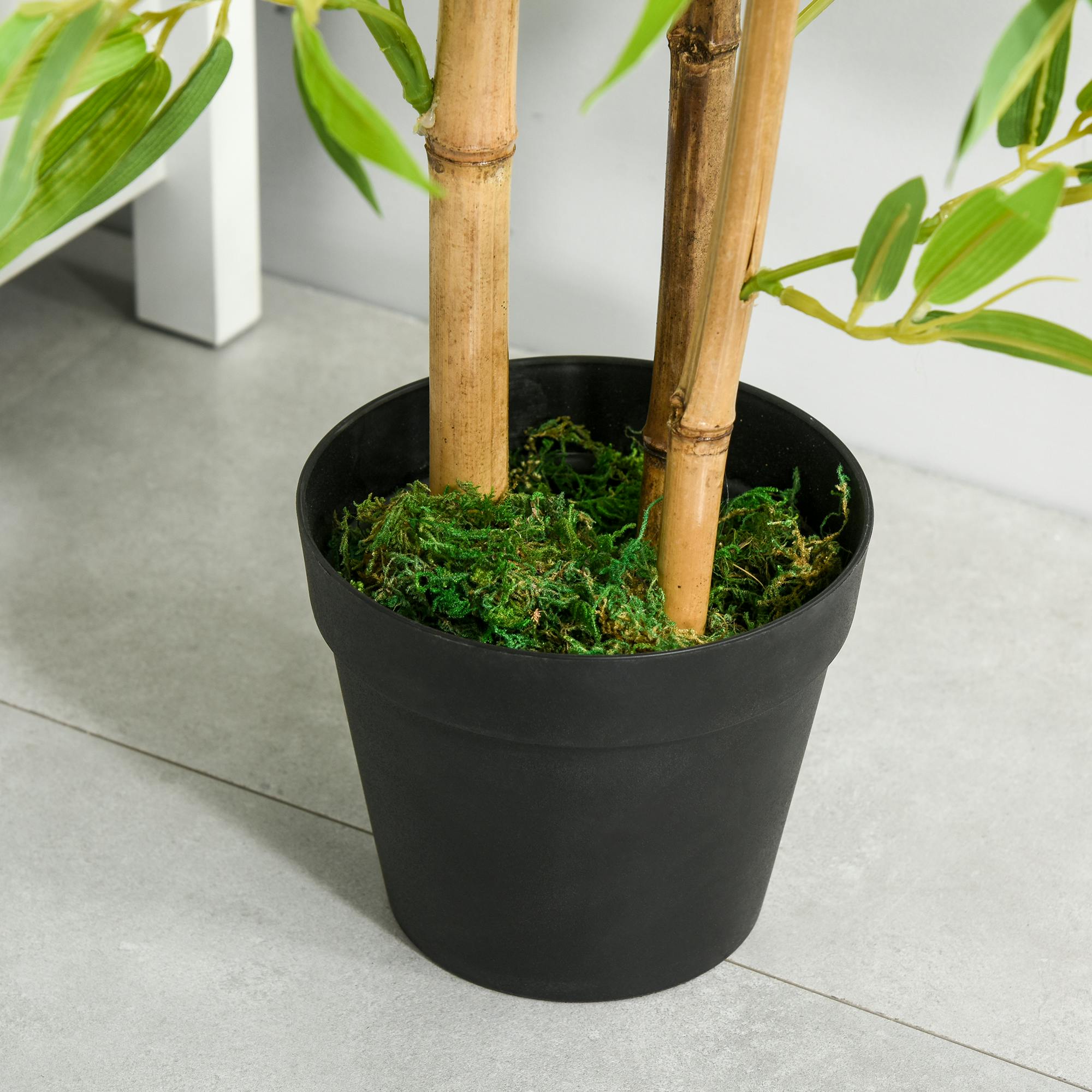 Outsunny Árbol de Bambú Artificial en Maceta 120 cm Planta