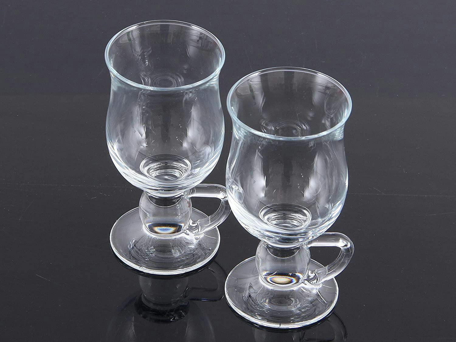 4er Set IRISH COFFEE Gläser mit Füße & Henkel - 825039