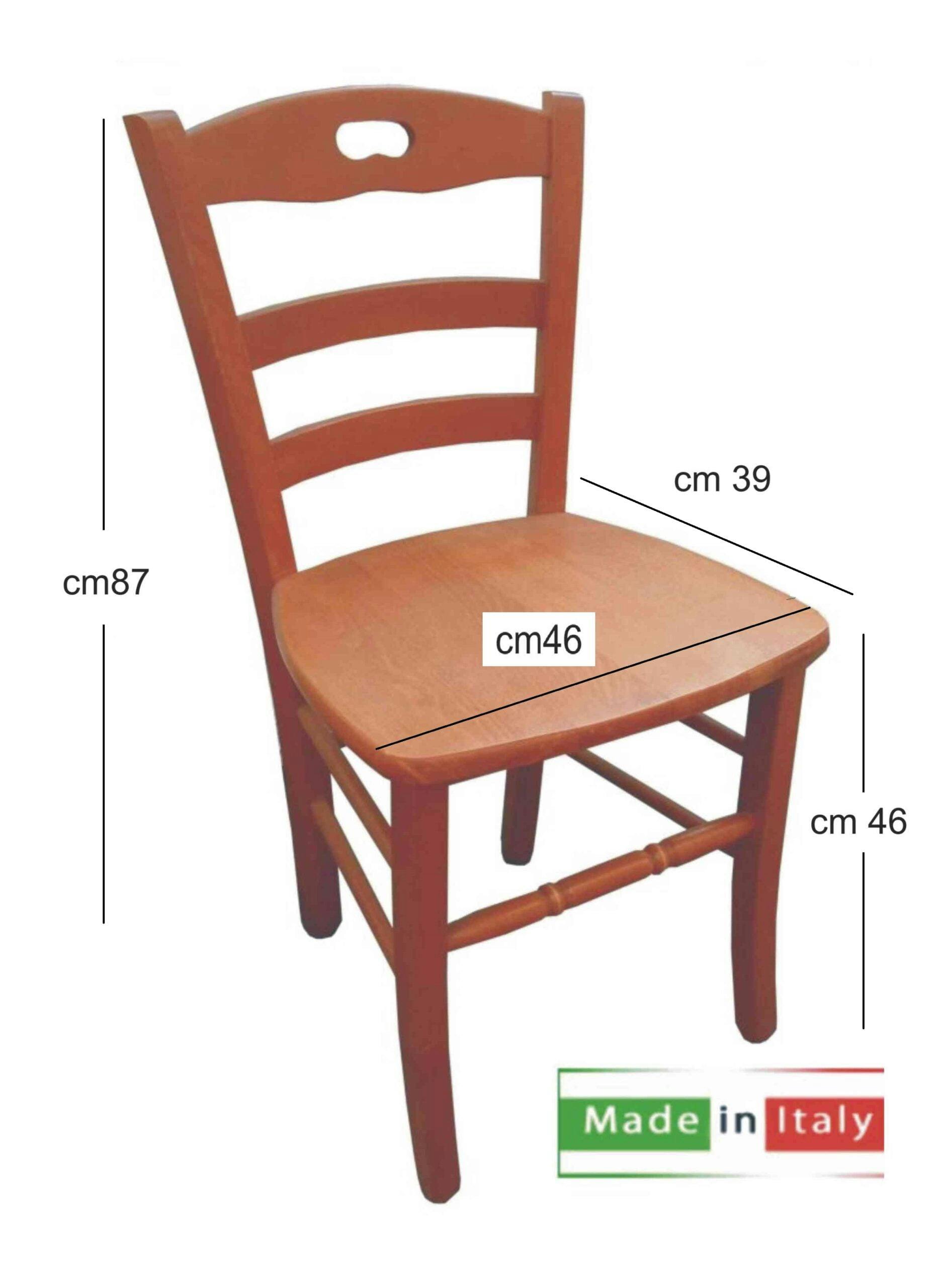 Giaquinto Sedia Da Cucina Lory Massello Ciliegio Seduta Legno