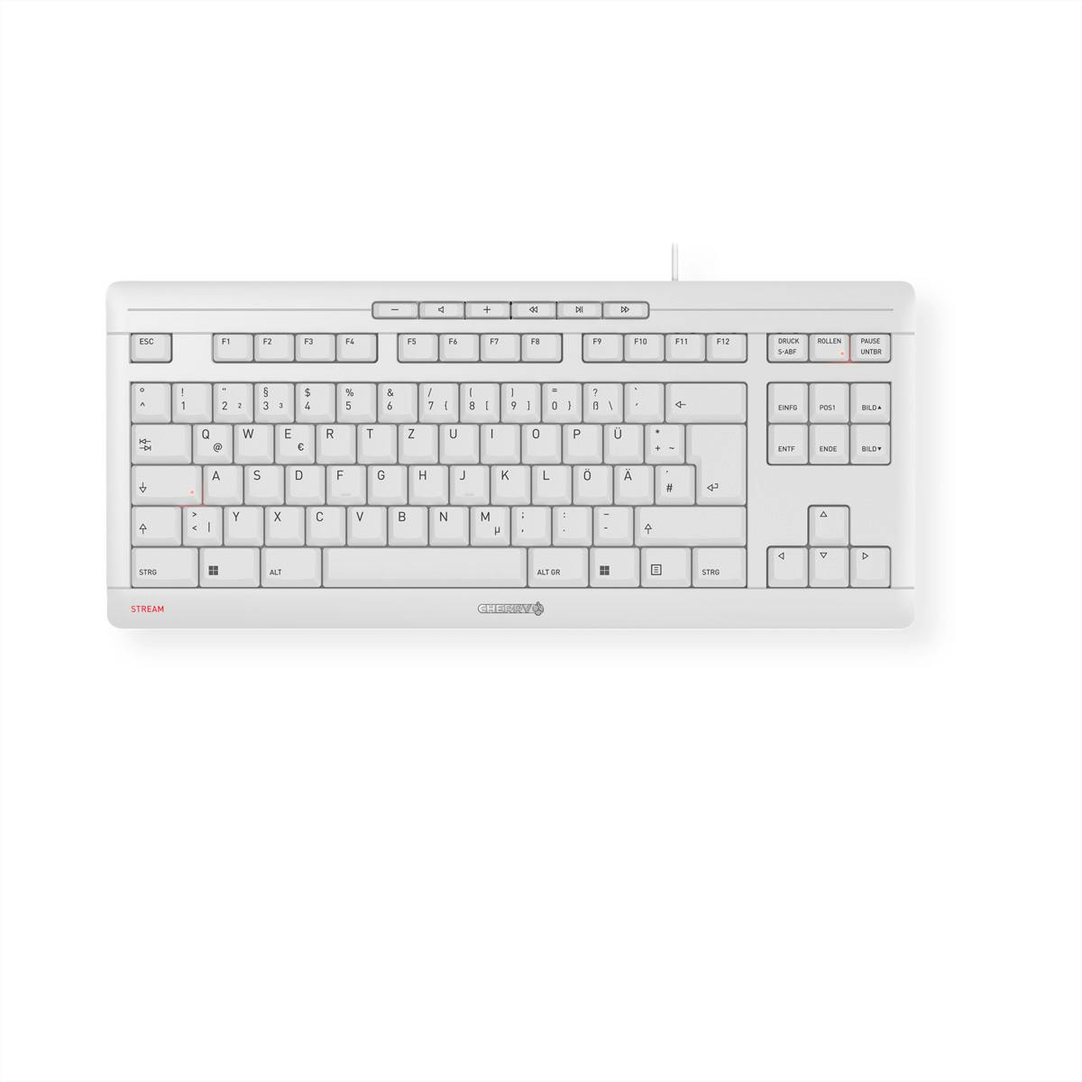 Tastatur Kabelgebundene TKL Weiß-Grau Keyboard | METRO Marktplatz Stream Cherry