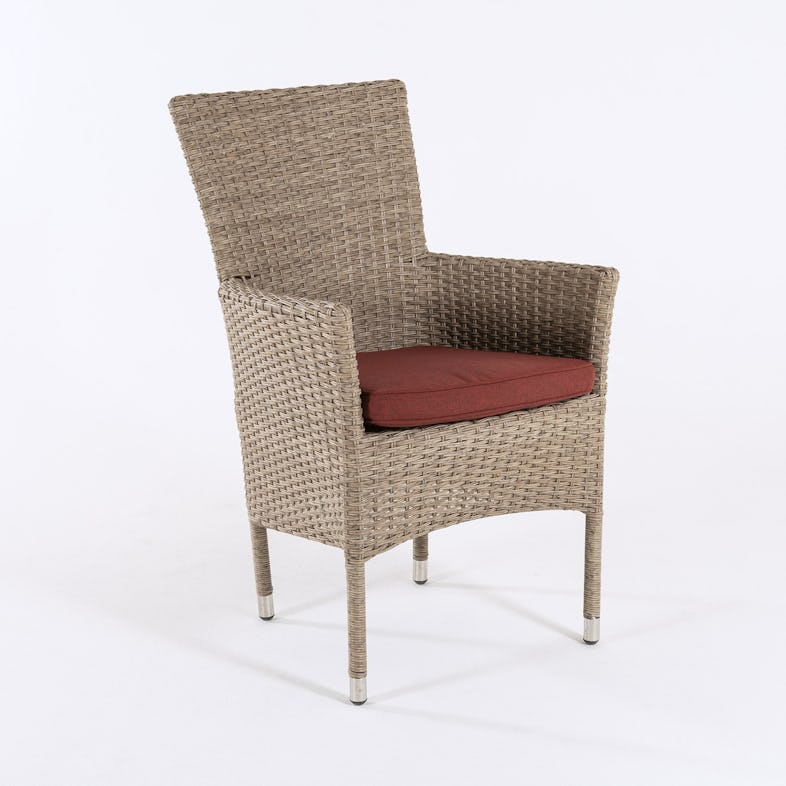 Pack de 6 cojines para sillas de jardín color marrón 37x37x5 cm
