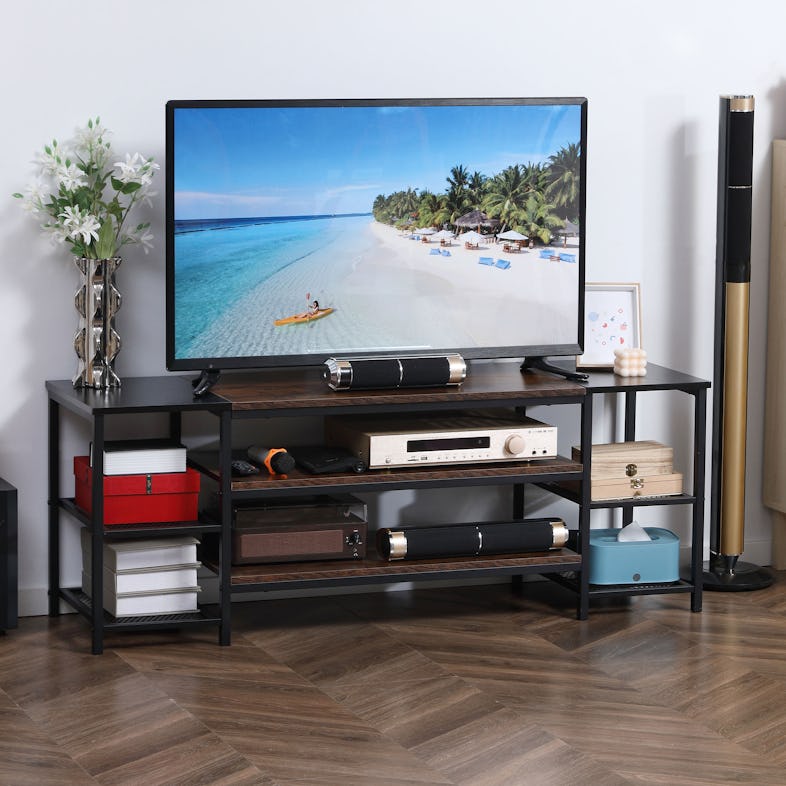 HomCom Mueble TV con ruedas 80 x 40 x 40 cm negro desde 41,99