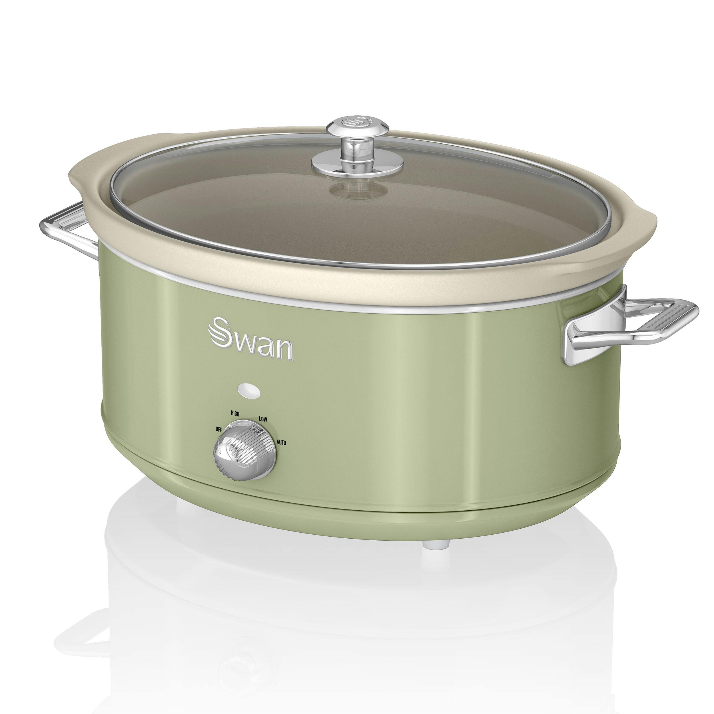SWAN Retro Slow Cooker 6,5L Pentola Rimovibile in Ceramica Antiaderente