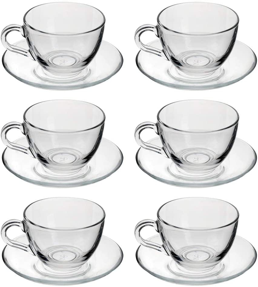 Set 12 Tazze Da Tè Pasabahce Vela - 6 Tazze E 6 Piattini In Vetro Resistente - Foto 2