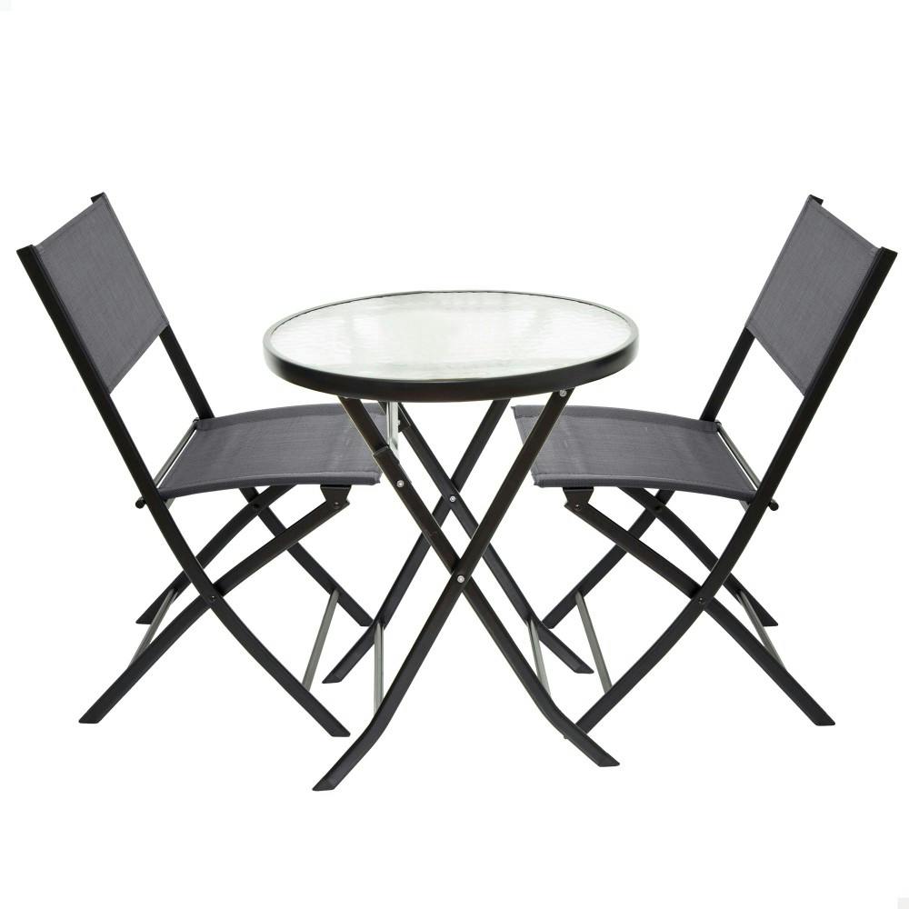 Conjunto muebles de terraza y balcón c/2 sillas y mesa redonda