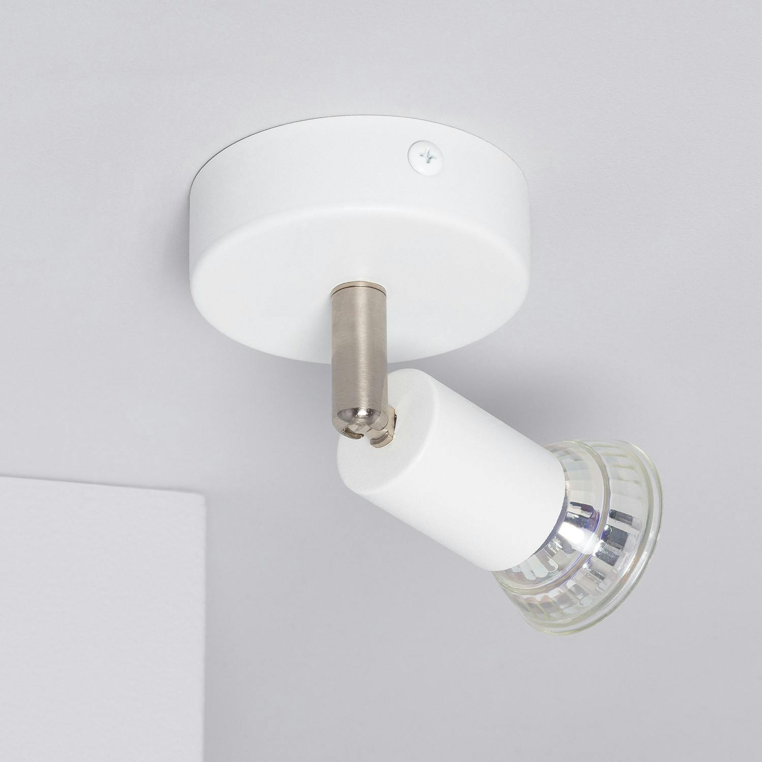 Lámpara De Techo Orientable Aluminio Oasis 2 Focos Blanco Blanco