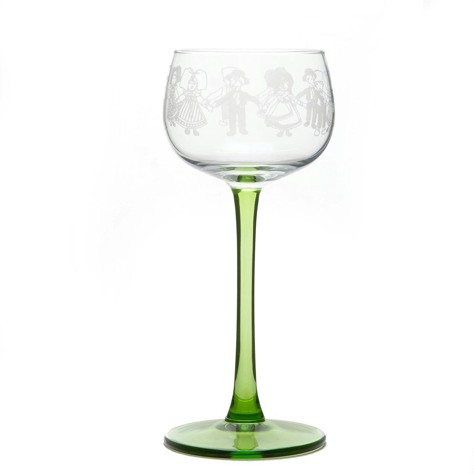 LOT 12 verres À Pied Vert Verres À Vin Blanc Alsace Grappes De