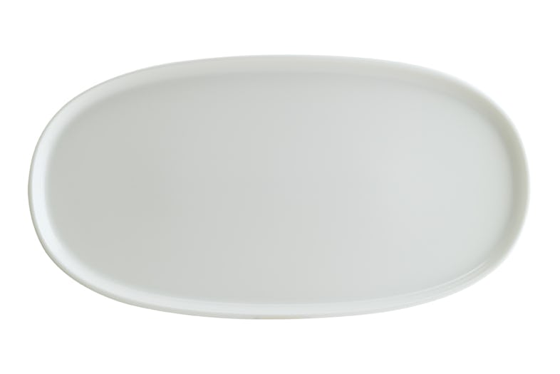 Assiette ovale 34 cm en porcelaine blanche