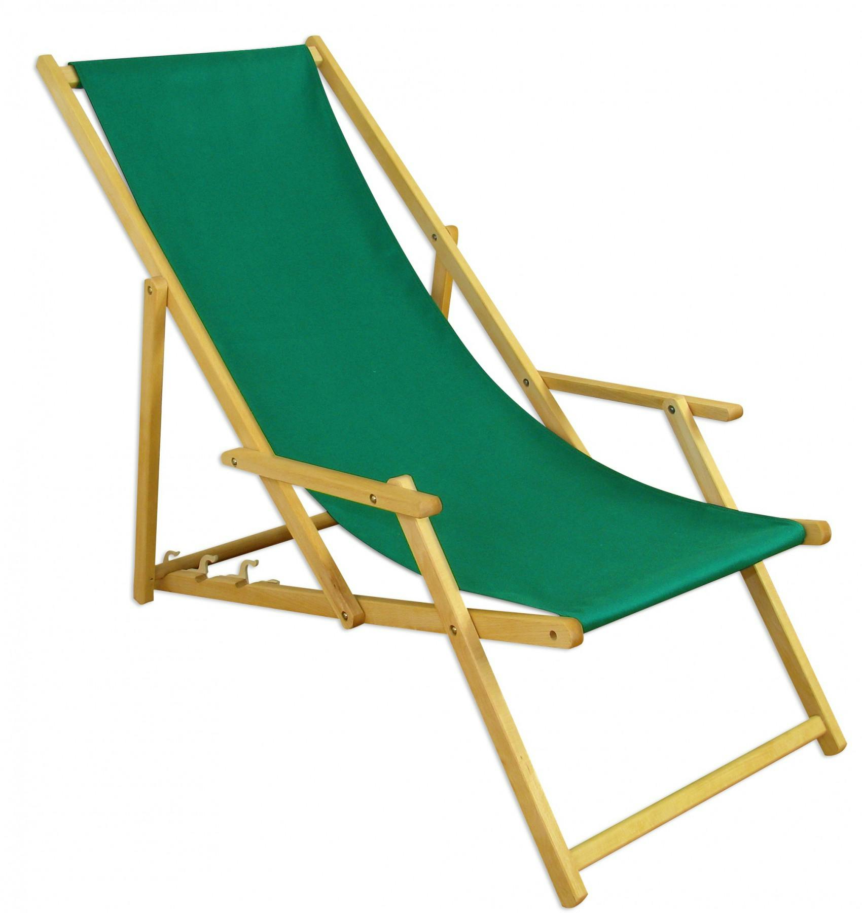 Liegestuhl Gartenliege grün Sonnenliege Strandliege Holz Deckchair