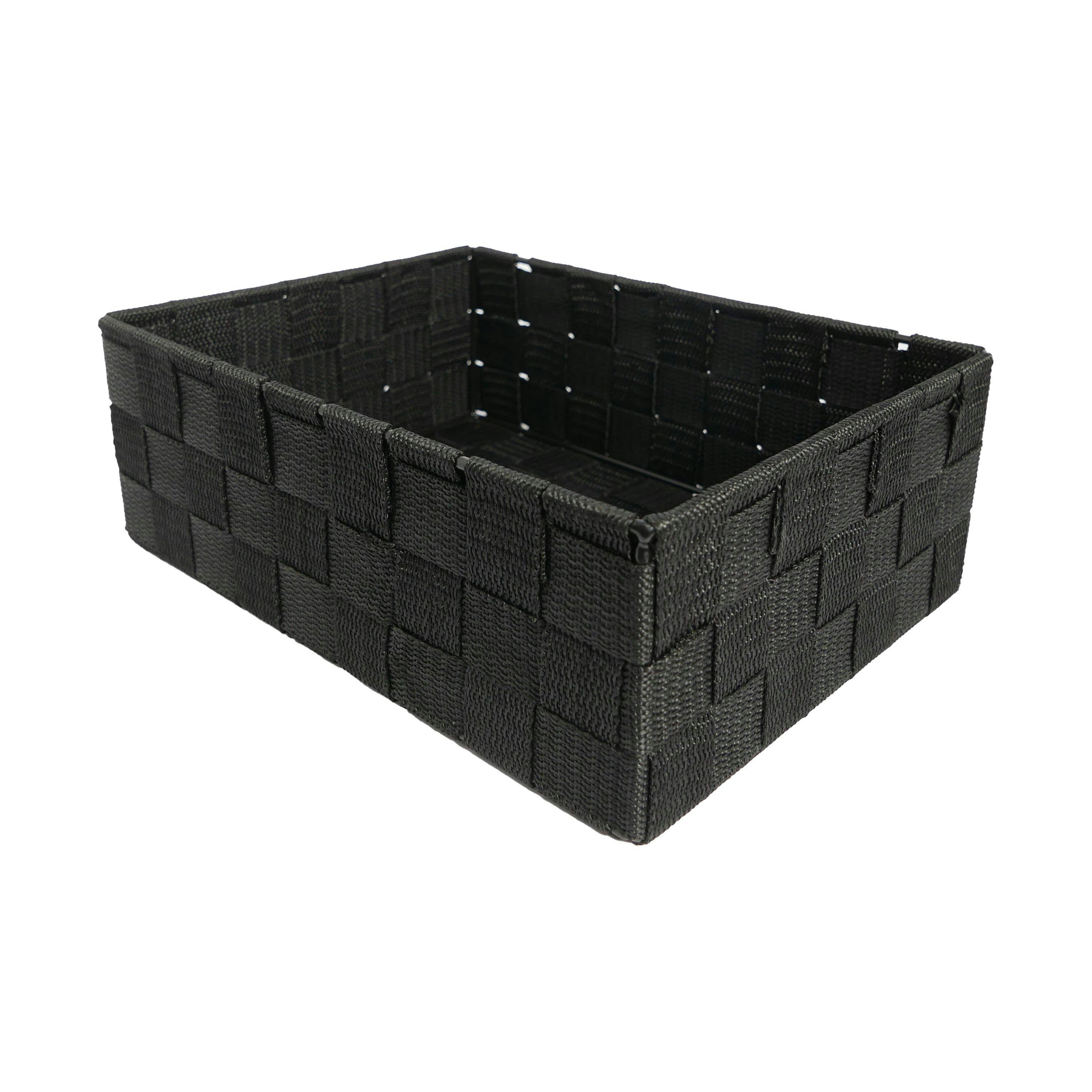 Regalkorb 9 x 24 x 24 cm Aufbewahrungskorb Korb quadratisch geflecht  schwarz | METRO Marktplatz